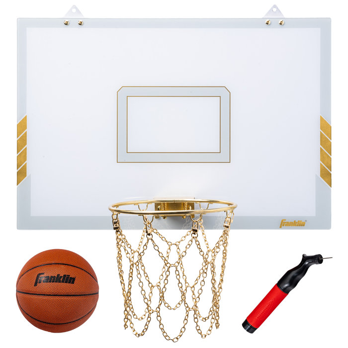 Franklin Sports Mini Basketball Hoop Premium Gold Chrome Wall Mounted